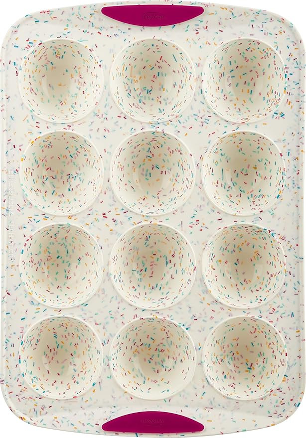 Trudeau Structure White Confetti Reinforced 12 Cup Dome Cake Pan/Mold Silicone Bakeware, Medium | Amazon (US)