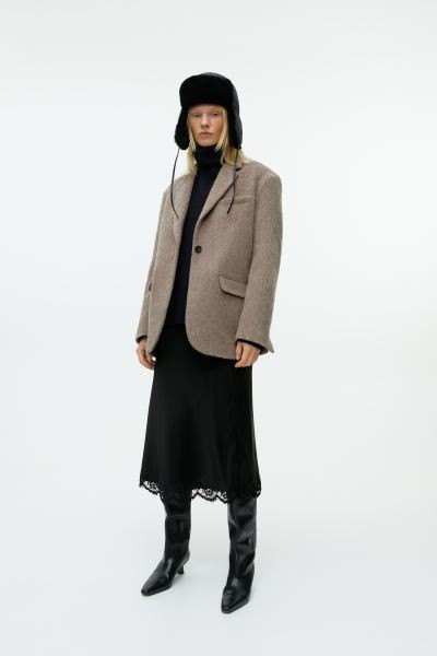 Brushed Wool Blend Blazer | H&M (UK, MY, IN, SG, PH, TW, HK)