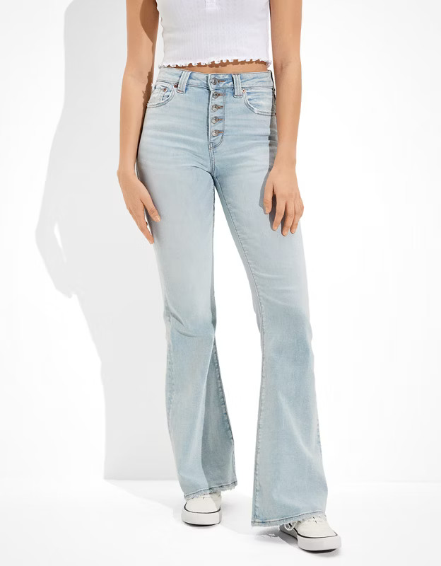 AE Ne(x)t Level Super High-Waisted Flare Jean | American Eagle Outfitters (US & CA)