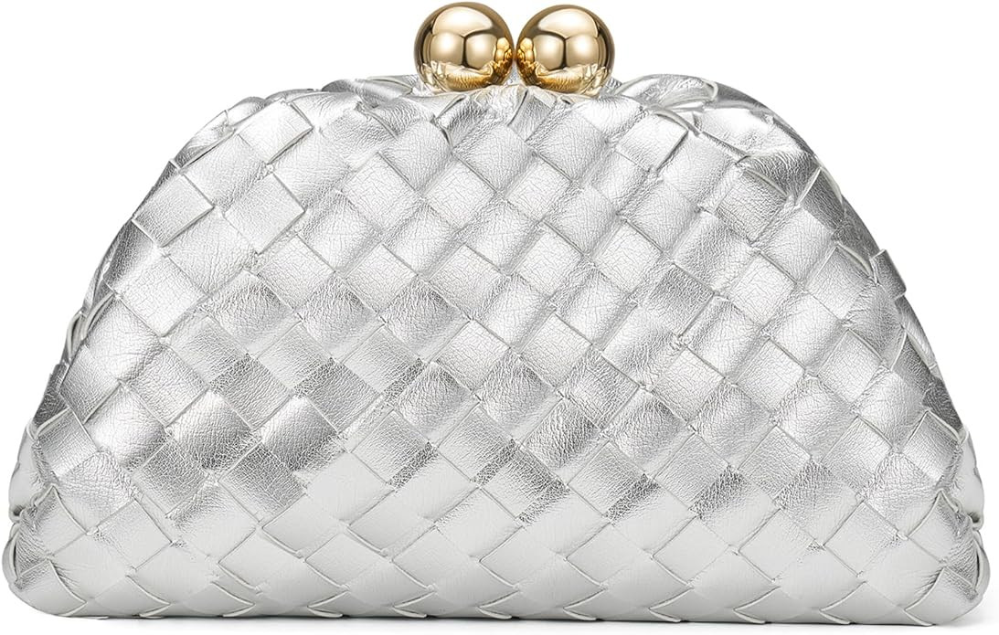 CHUNLI Dressy Woven Clutch Purses for Women Evening Wedding Formal Occasion,Dumpling Crossbody Sh... | Amazon (US)
