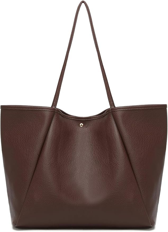 Dreubea Large Leather Tote Bag for Women - Big Work Bag, Spacious Minimalist Handbag, Tote Handba... | Amazon (US)