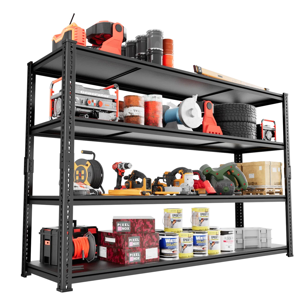 Adjustable Heavy Duty Metal Shelving Unit For Garage,Pantry,Storage,Toolsheds, Warehouses | Wayfair North America