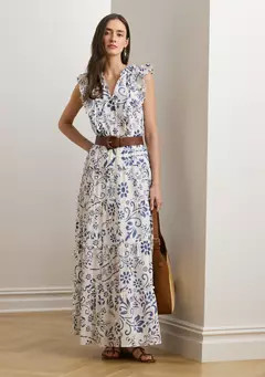 Lauren Ralph Lauren Floral Cotton Voile Tiered Maxi Dress | Belk