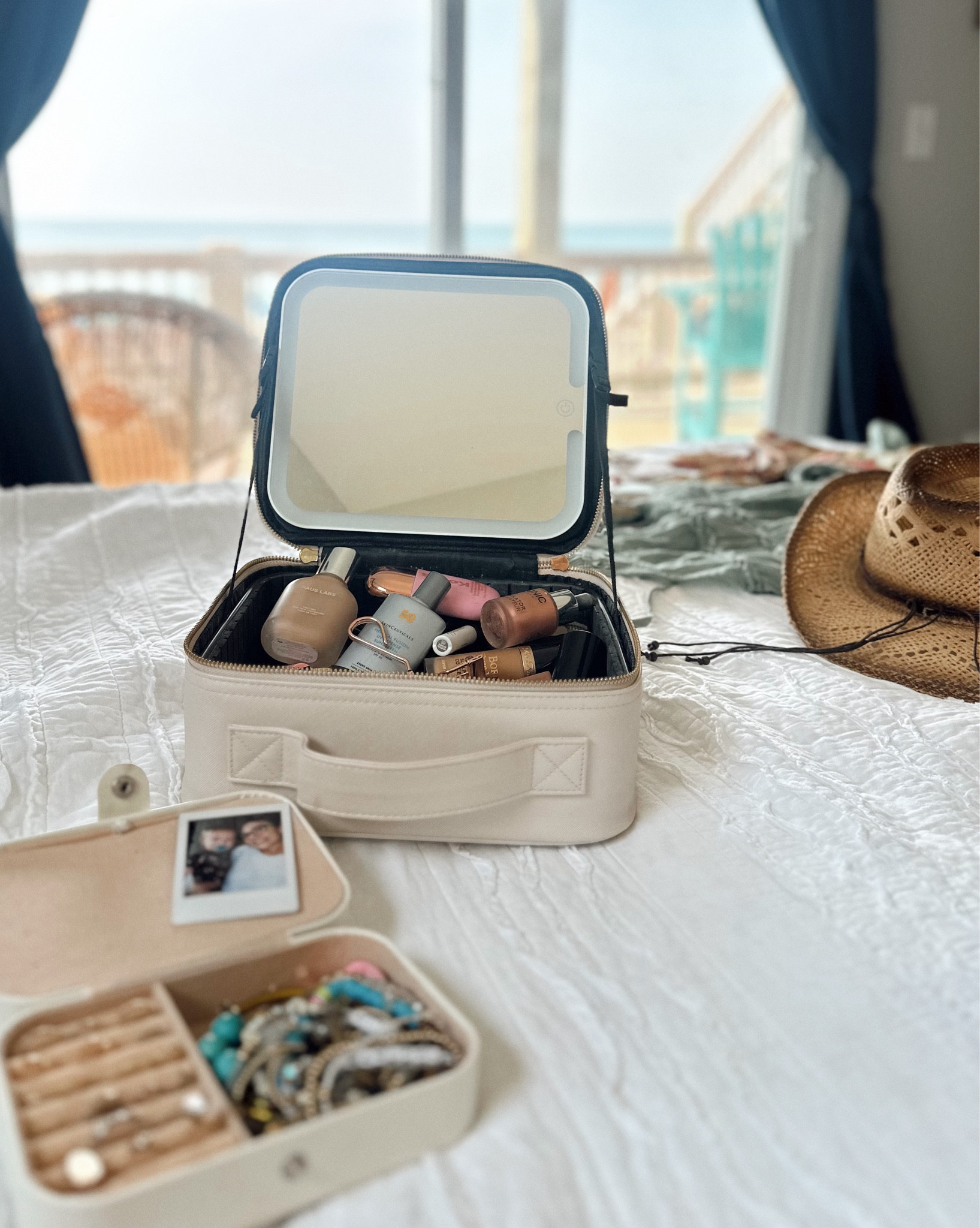 This travel cosmetic case lights up making it so incredibly easy to do your makeup and get ready in the morning while traveling! Linking it as well as my jewlery case!:) 

#LTKTravel #LTKItBag
