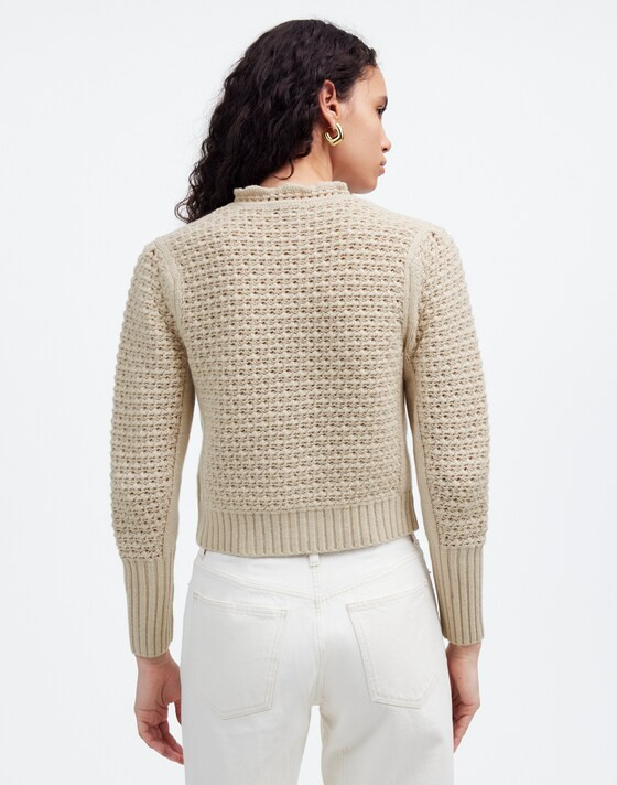 Scalloped Merino Wool-Blend Cardigan | Madewell | Madewell