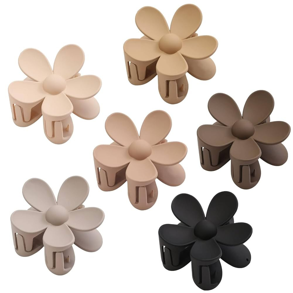 6PCS Flower Hair Accessories, Matte Large Claw Clips, Daisy Hair Clips for Thick and Thin Hair, S... | Amazon (US)