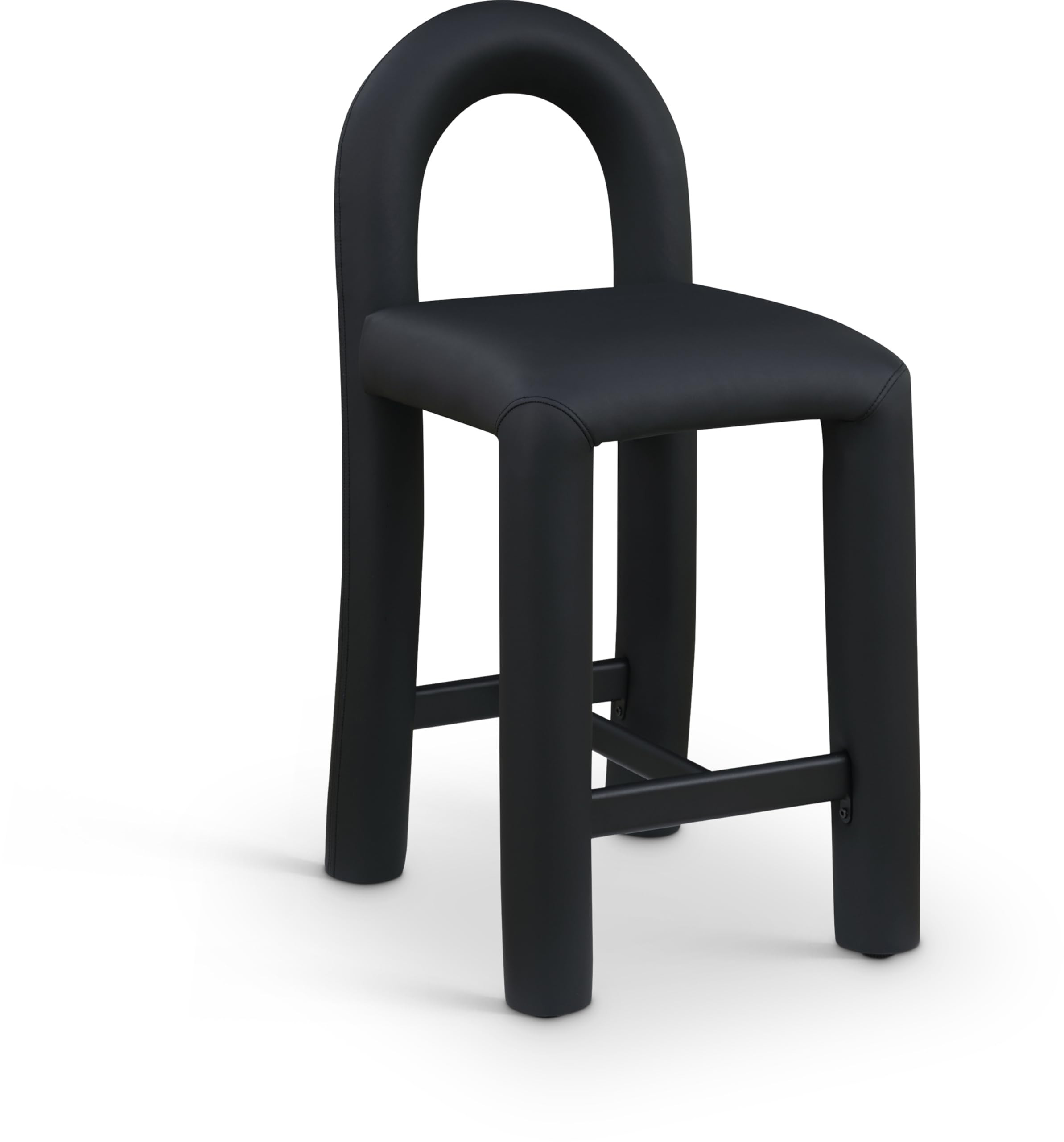 Meridian Furniture 11064Black-C Amari Collection Modern | Contemporary Stool with Soft Black Vega... | Amazon (US)