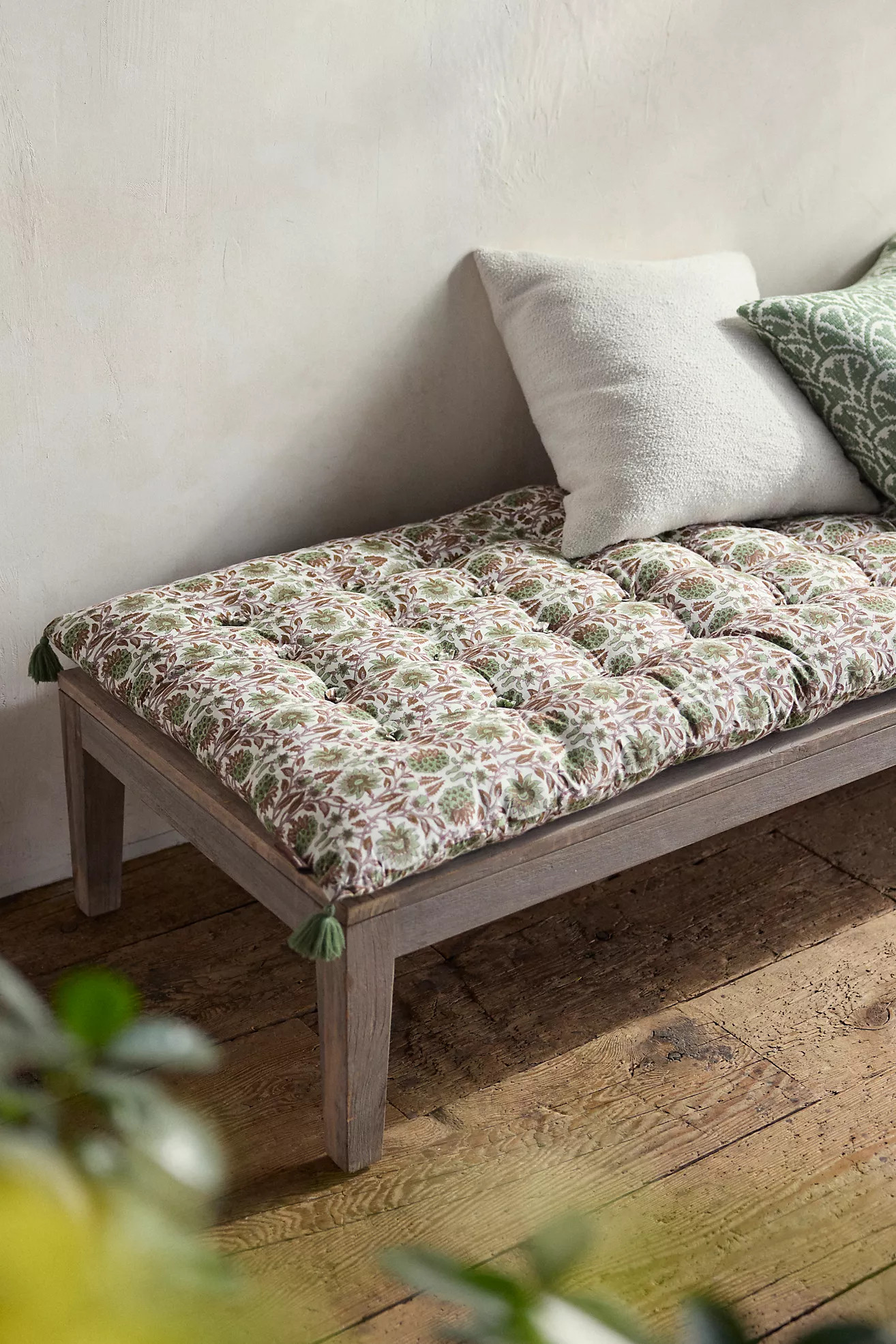 Tufted Cotton Floor Cushion, Garden Floral | Terrain