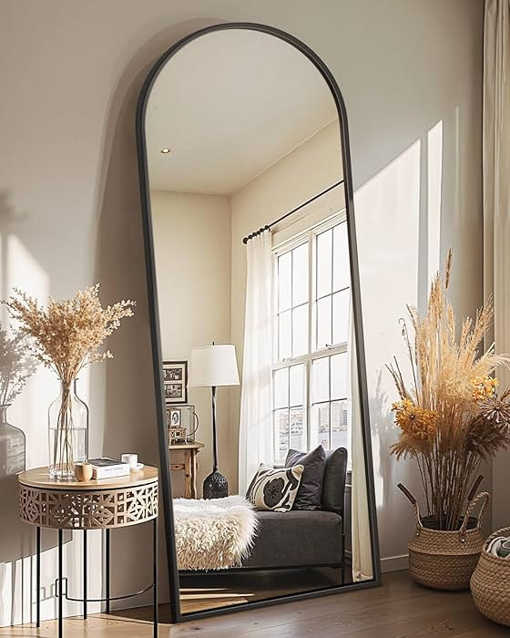 Delma Arched Mirror Full Length,Standing Mirror,Large Floor Mirror with Stand for Wall Entryway D... | Amazon (US)