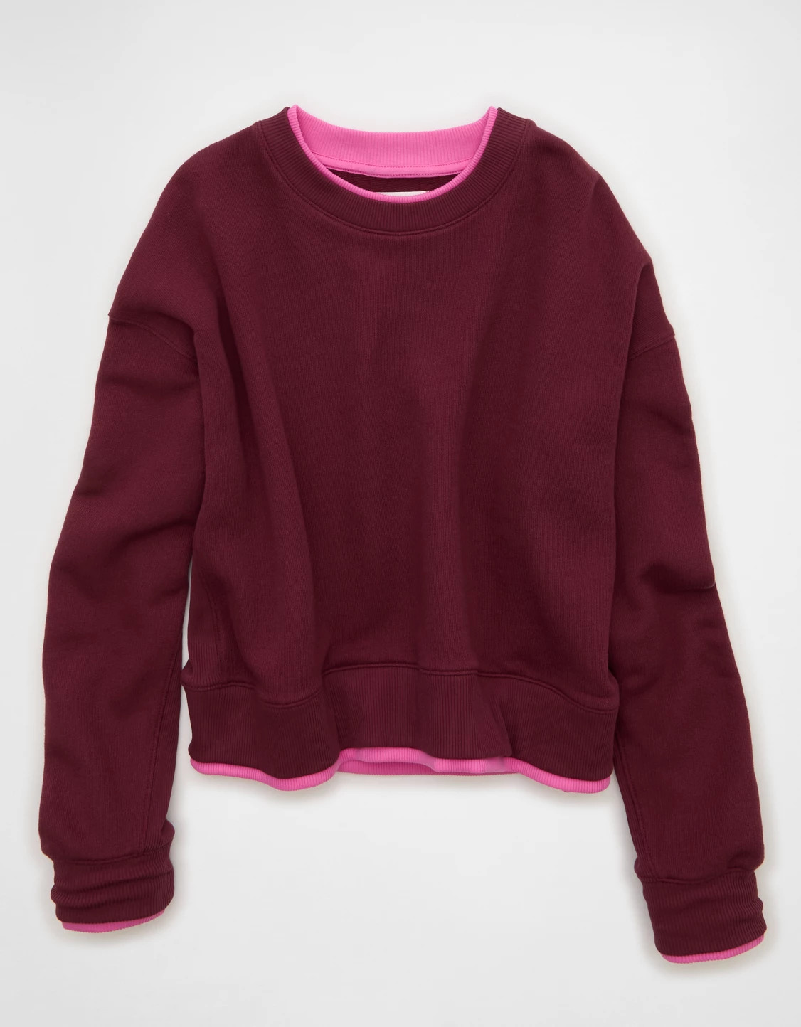 AE Twice As Nice Lightweight Crew Neck Sweatshirt | American Eagle Outfitters (US & CA)