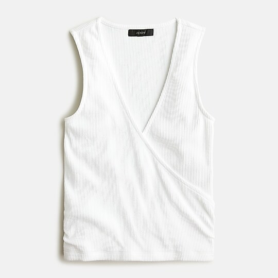 Ruched wrap top in vintage rib | J. Crew US