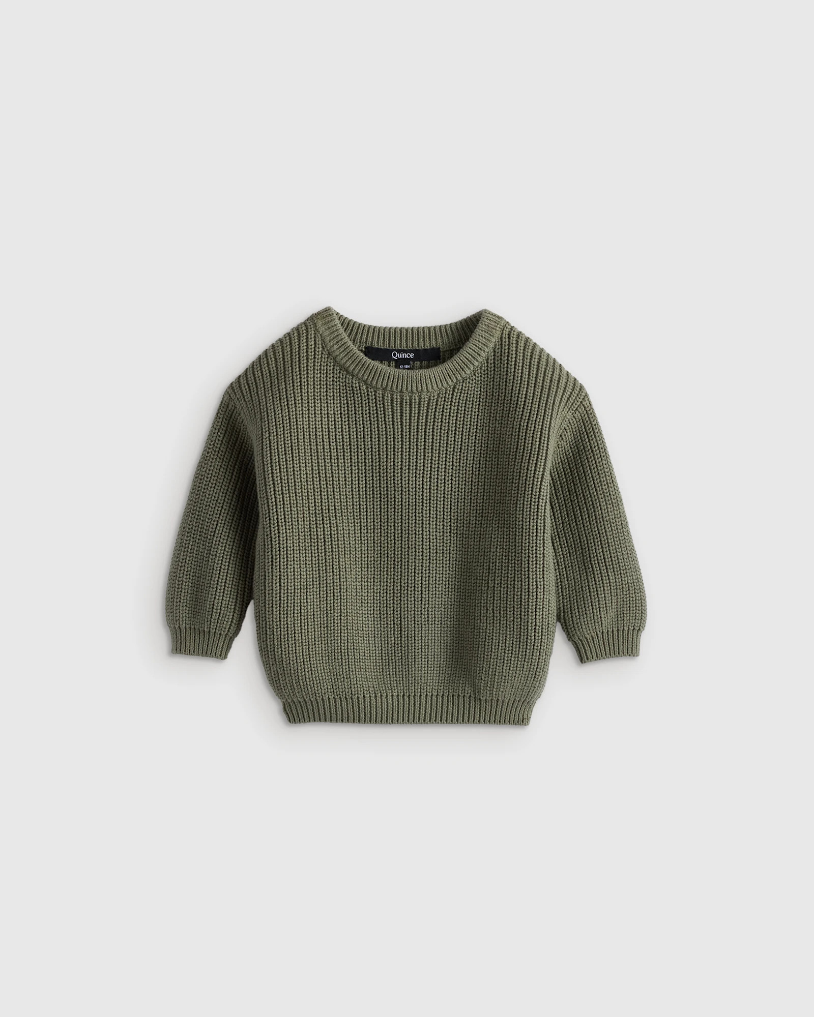 Quince | Fisherman Tunic Sweater in Speckled Beige, Size 12-18M, Organic Cotton | Quince