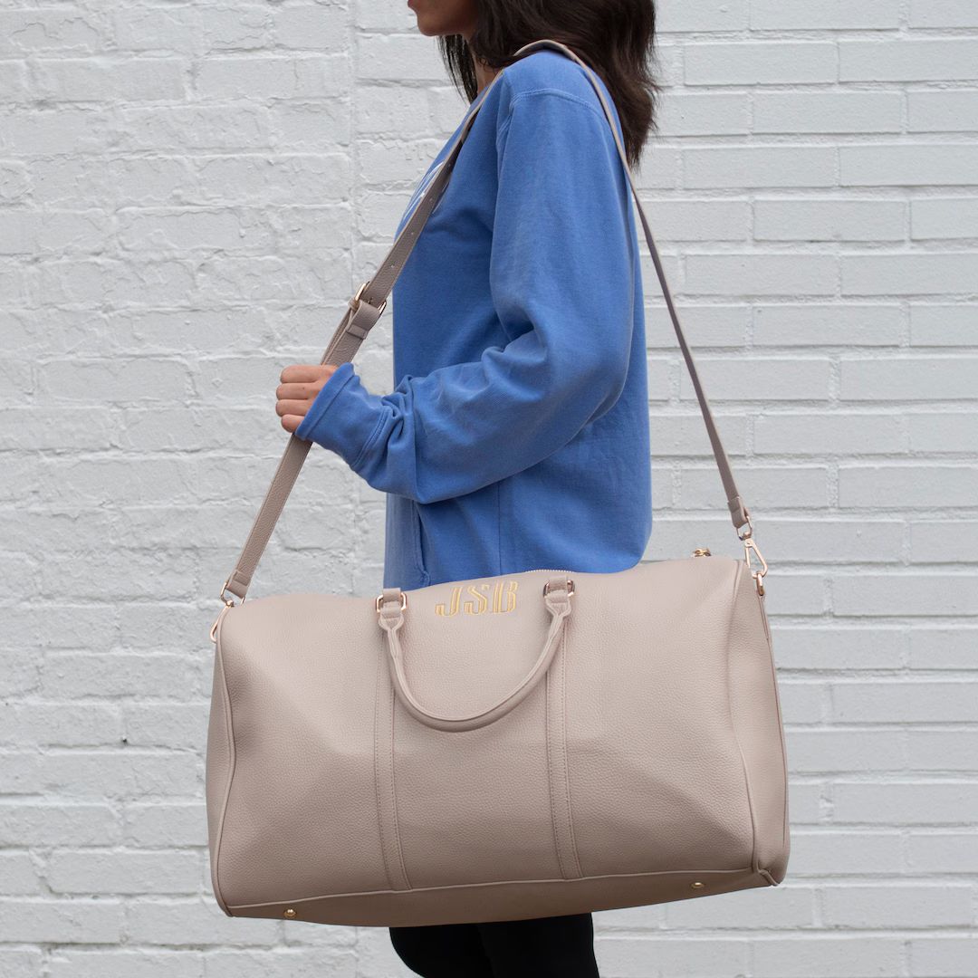 Monogram Weekender Bag for Women Personalized Vegan Leather - Etsy | Etsy (US)