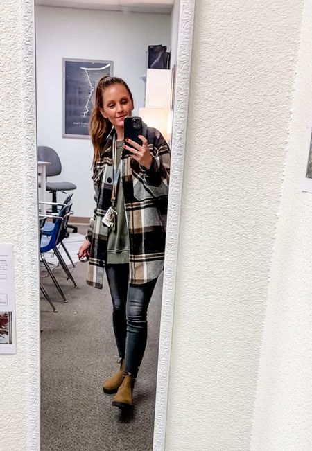  Watch me everywhere in this outfit. 
Plaid Shacket: Small
Green Sweatshirt: Small
Black Lucky Jeans: Run Small
Blundstones: Crazy Horse
5’3

Teacher Outfit
Holiday Outfitts
Christmas Outfit

#LTKHoliday #LTKfindsunder100 #LTKworkwear
