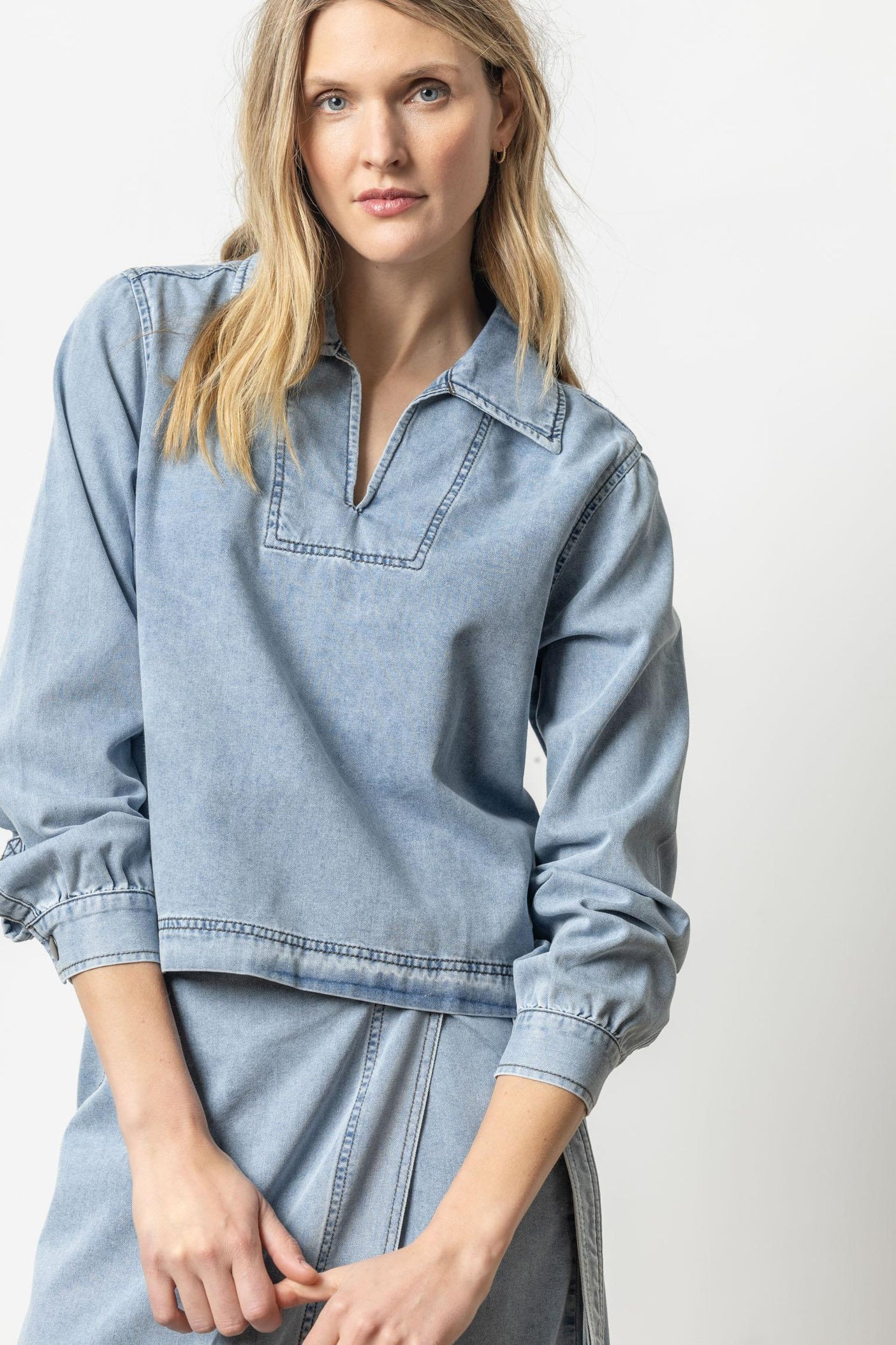 Denim Collared Shirt | Lilla P