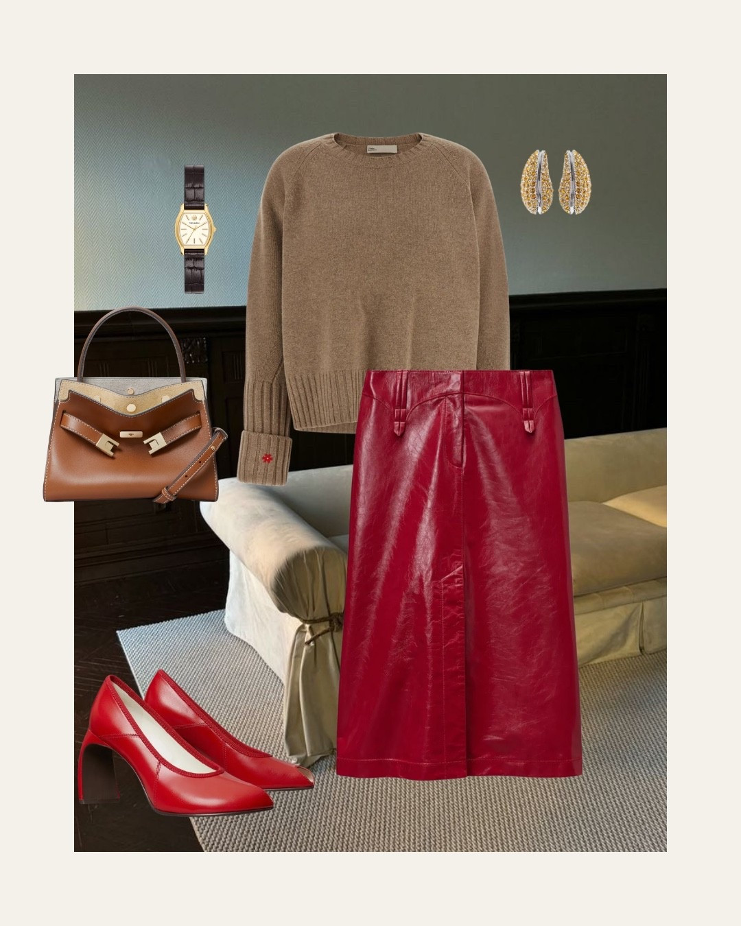 BRAND STUDY NO. 002

Red leather skirt styling for autumn. Statement red paired with a classic brown knit, leather handbag and red heels for an elevated autumn outfit, polished workwear and dinner dressing.

#ToryBurch #RedOutfit #LeatherSkirt #AutumnOutfit #FallFashion #Knitwear #WorkwearStyle #StatementStyle #LTKuk #LTKstyletip