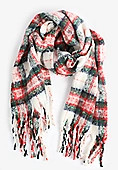 Festive Plaid Fringe Scarf | Maurices