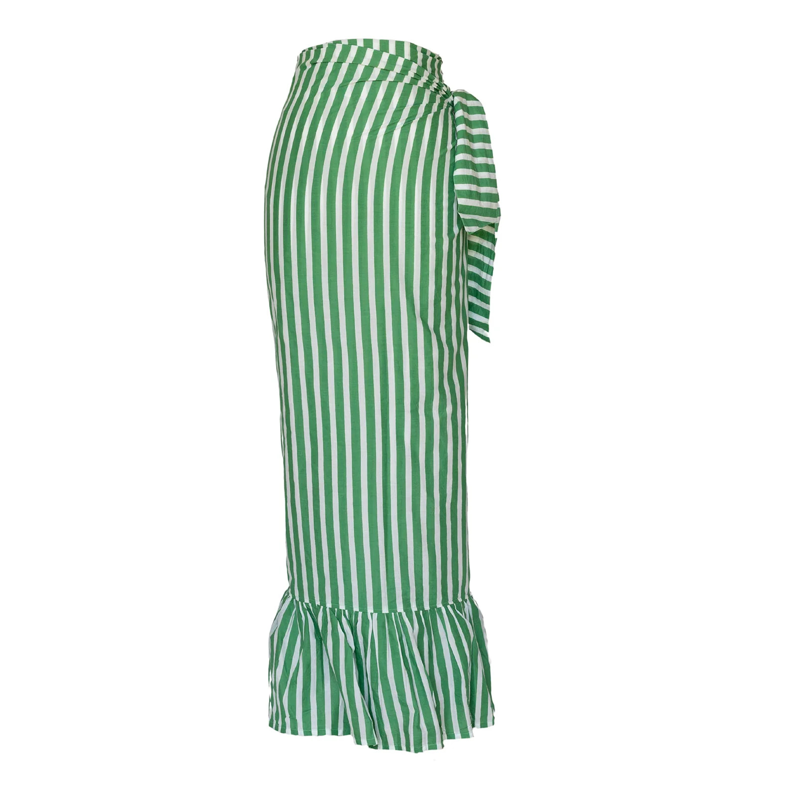 Green and White Stripe Vienna Sarong | Gray and Fay