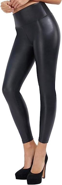 Samuel Faux Leather Leggings for Women Tummy Control High Waist Stretch Leather Pants Winter Fleece  | Amazon (CA)