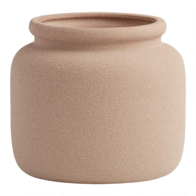 Small Natural Textured Sand Glaze Ceramic Vase | World Market
