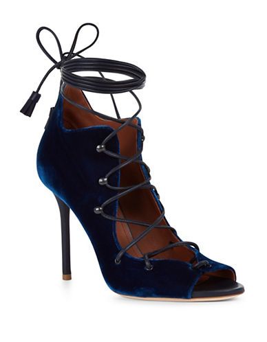 MALONE SOULIERS Savannah Velvet Lace-Up Sandals | The Bay (CA)