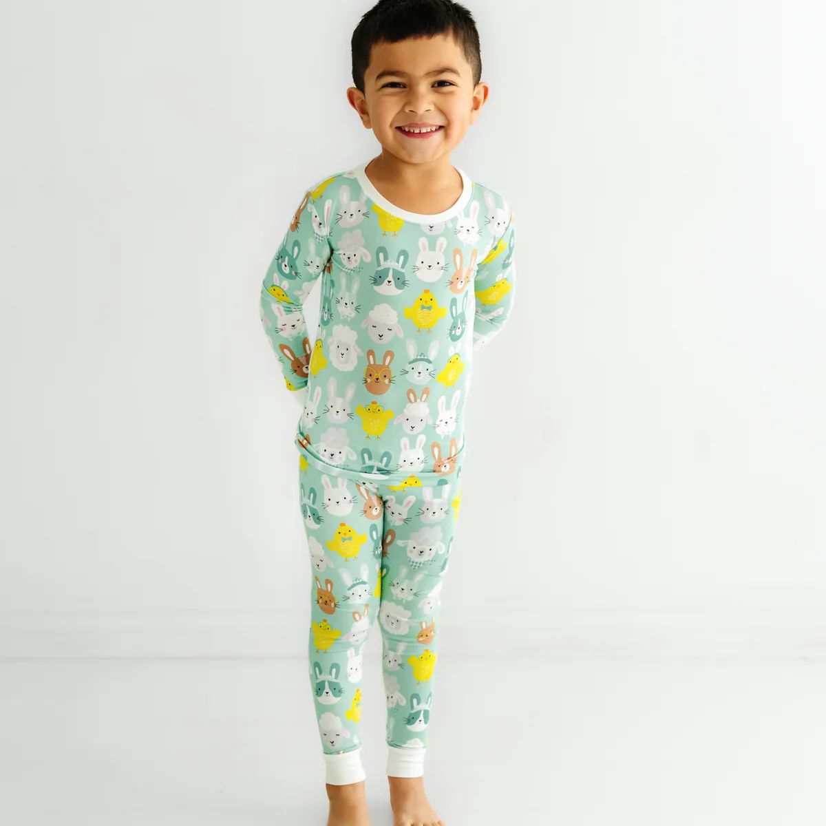 Aqua Pastel Parade Two-Piece Pajama Set | Little Sleepies