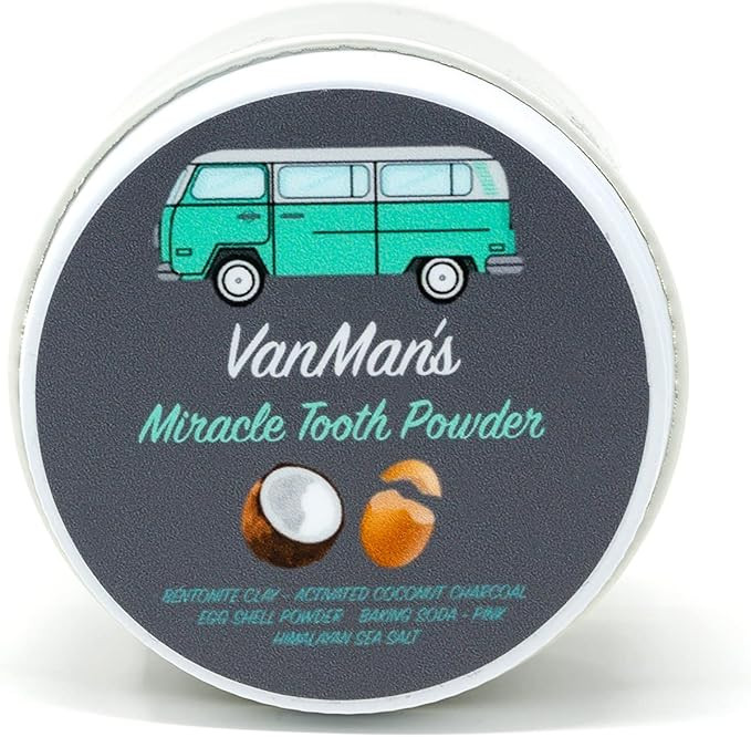 Vanman’s Miracle Tooth Cleaning Powder (2 oz) w/Coconut Charcoal, Egg Shell Powder & More - 100... | Amazon (US)