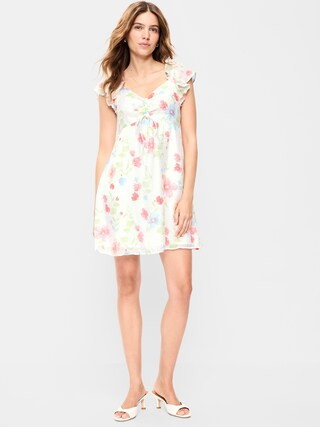 Flutter-Sleeve Fit & Flare Mini Dress | Old Navy (CA)
