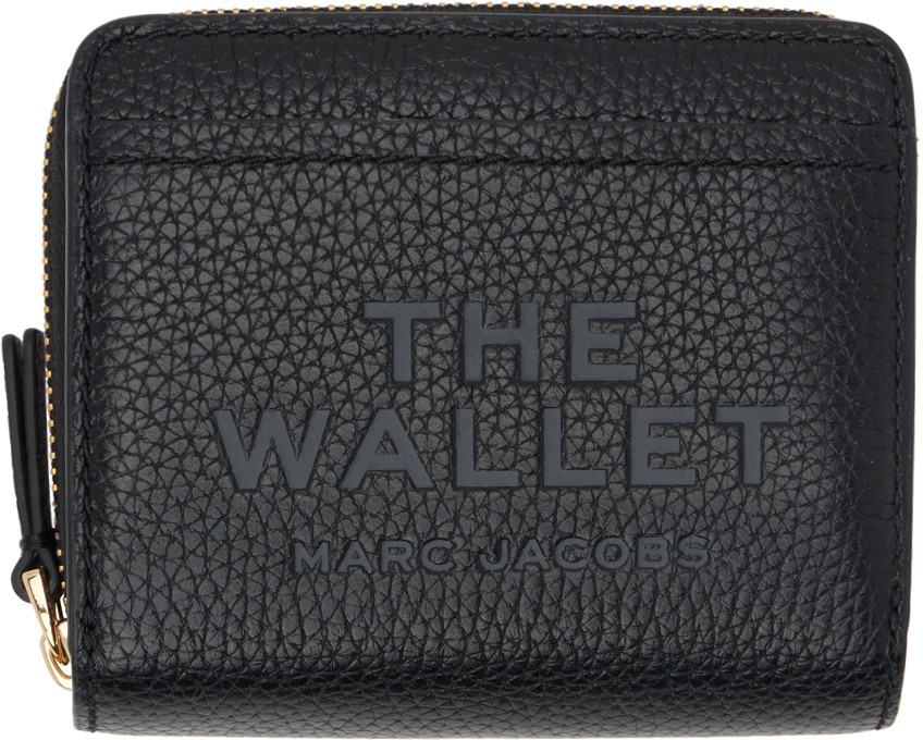 Marc Jacobs Black 'The Leather Mini Compact' Wallet | SSENSE