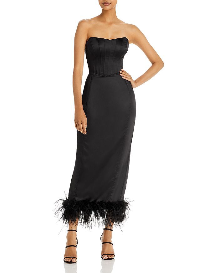 AQUA Bustier Feather Trim Dress - 100% Exclusive Back to Results -  Women - Bloomingdale's | Bloomingdale's (US)
