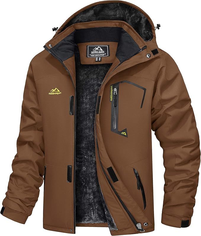 MAGCOMSEN Men's Winter Coats Waterproof Ski Snow Jacket Warm Fleece Jacket Parka Raincoats With M... | Amazon (US)