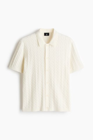 H & M - Regular-Fit Cable-Knit Shirt - White | H&M (US + CA)