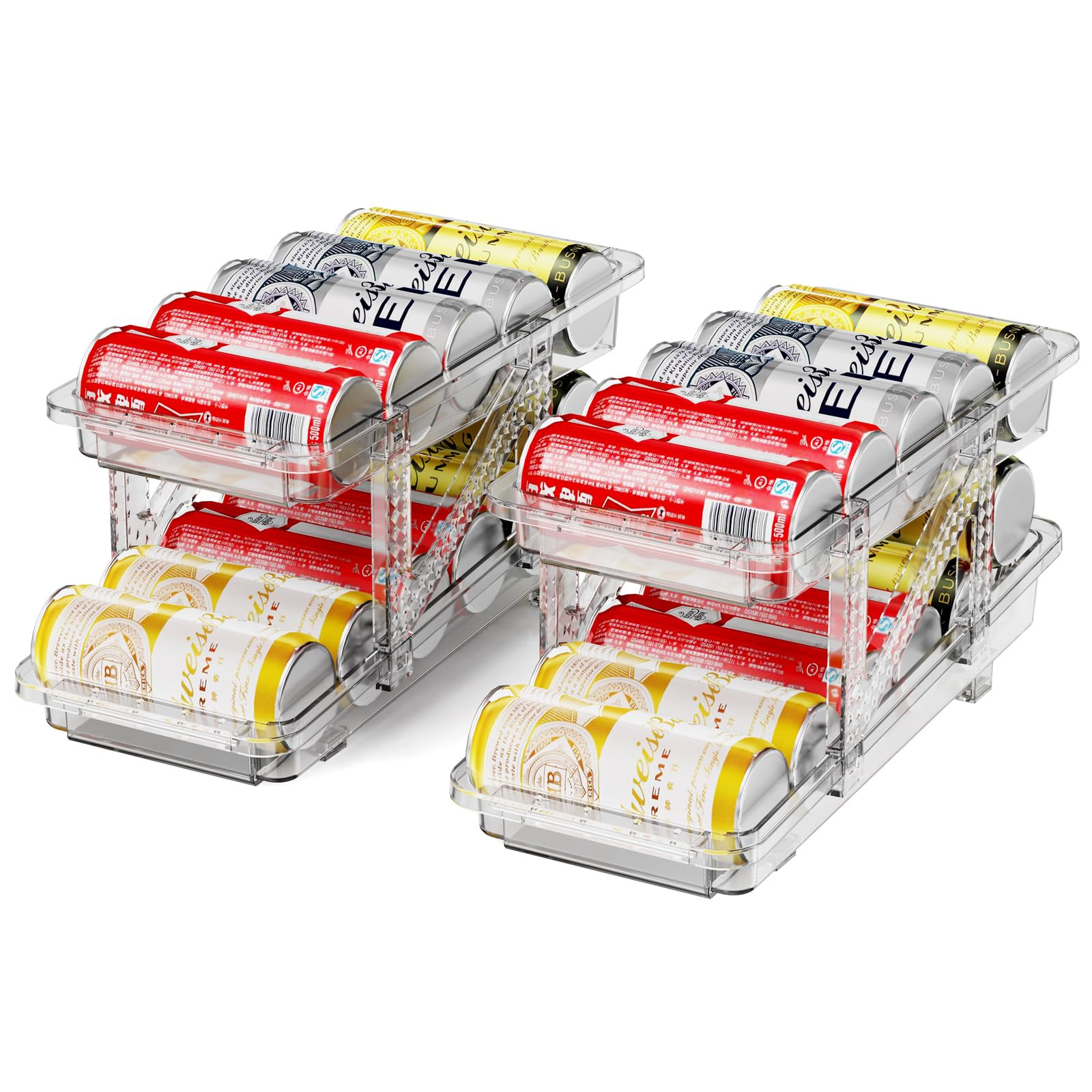 Drink Organizer for Fridge Soda Holder for Refrigerator Can Dispenser,Adjustable Width Can Holder... | Amazon (US)