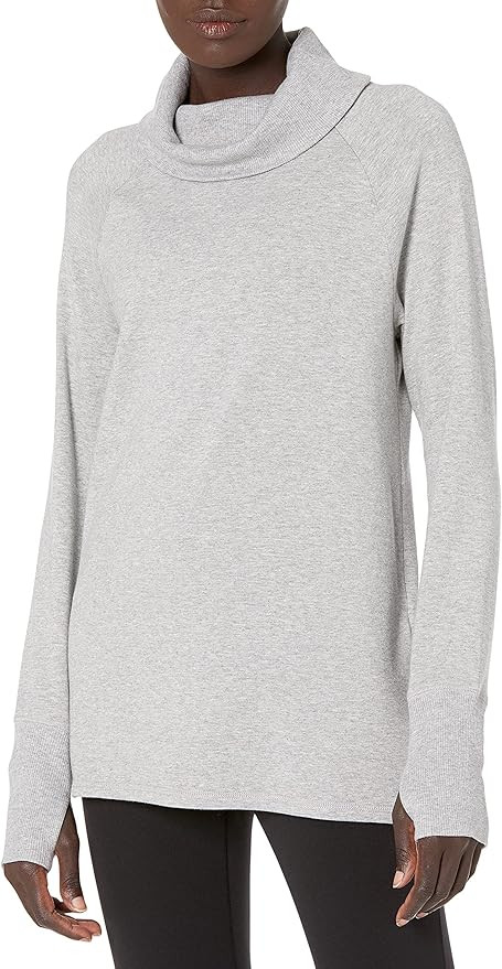 Amazon Essentials Women's Studio Terry Long-Sleeve Funnel Neck Tunic | Amazon (US)