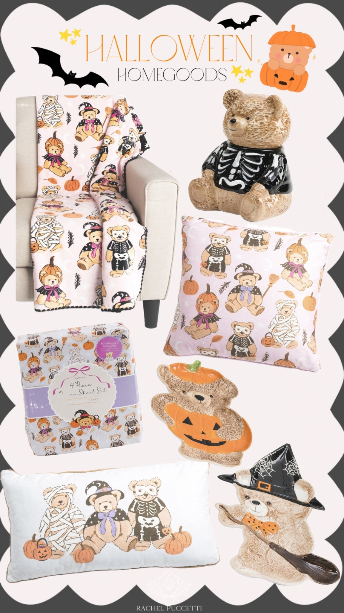 HomeGoods Halloween decor, bear Halloween, teddy halloween, TJ maxx Halloween, Marshalls Halloween, bear blanket, teddy blanket, teddy cookie jar, bear cookie jar

The viral teddy bear Halloween items at HomeGoods, TJ and Marshalls!😍🧸🎃🩷 

#LTKFamily #LTKFindsUnder50 #LTKHome