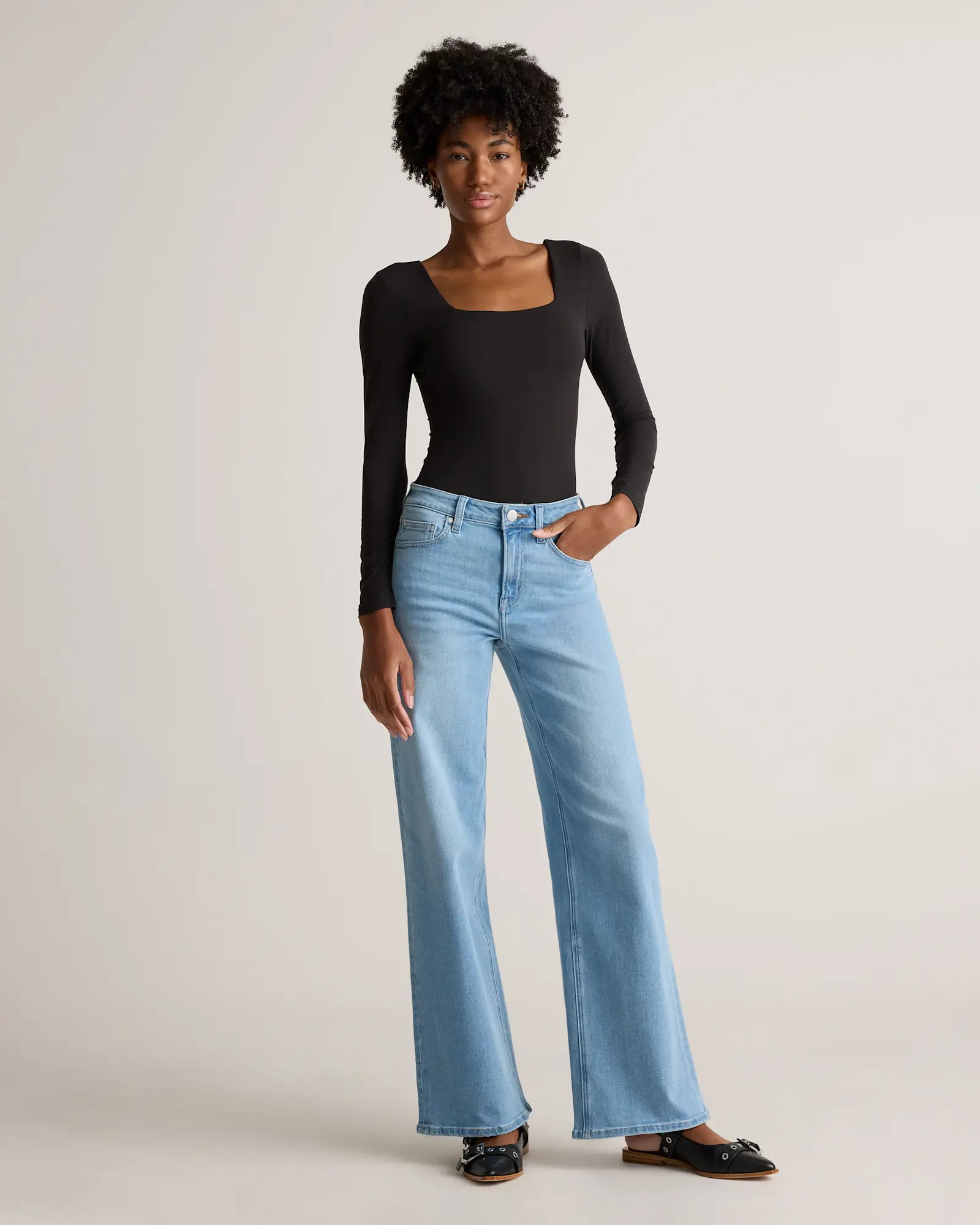 Bella Stretch Wide Leg Jeans | Quince