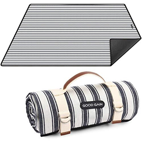 G GOOD GAIN Waterproof Picnic Blanket Portable with Carry Strap for Beach Mat or Family Outdoor Camping Party (Berry Blue) | Amazon (US)