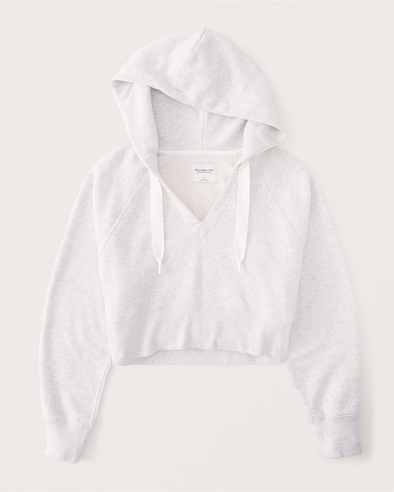Women's Cropped 90s Sharkbite Popover Hoodie | Women's New Arrivals | Abercrombie.com | Abercrombie & Fitch (US)