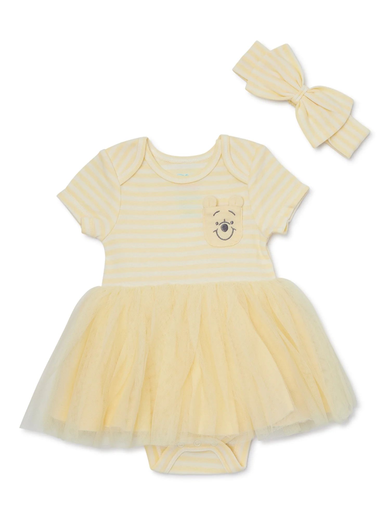 Disney Winnie the Pooh Infant Dress and Bow Headband Set, 2-Piece, Sizes NB-12M | Walmart (US)