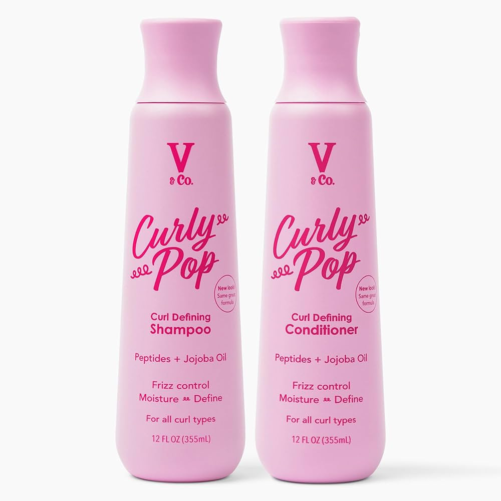 V&Co. Beauty Curly Hair Shampoo & Conditioner Set (12 Oz. Each) with Peptide Technology, Enhances... | Amazon (US)
