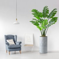 Artificial Tree in Modern Geometric Pattern Planter, Fake Monstera Silk Tree, Plant For Indoor & Out | Etsy (US)