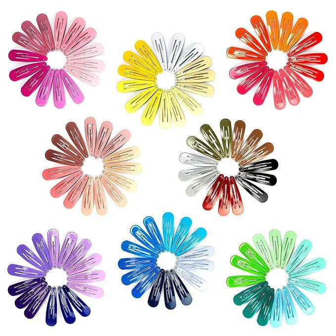 120 Pack Colorful Barrettes, 2 Inch Barrettes Metal Snap Hair Clips Candy Color Hair Accessories ... | Amazon (US)