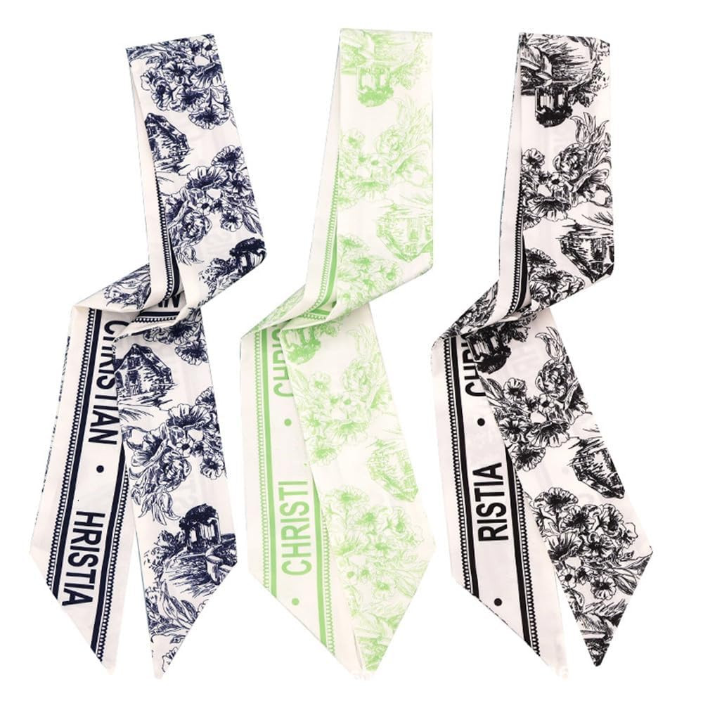 QTMY 3 Pack Purse Scarf for Bags Silk Head Scarf for Hair Handbag Women Scarfs Band Hair Neck Sca... | Amazon (US)