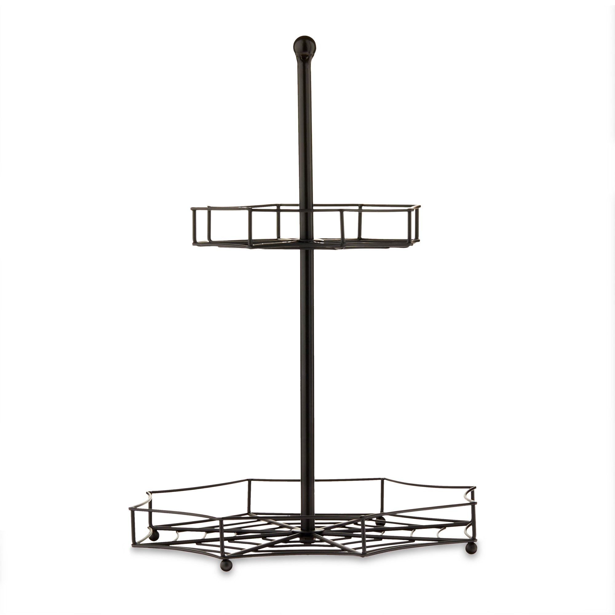 Halloween 2-Tiered Tray Tabletop Decoration, Spiderweb, Black, Adult, 13", by Way To Celebrate | Walmart (US)