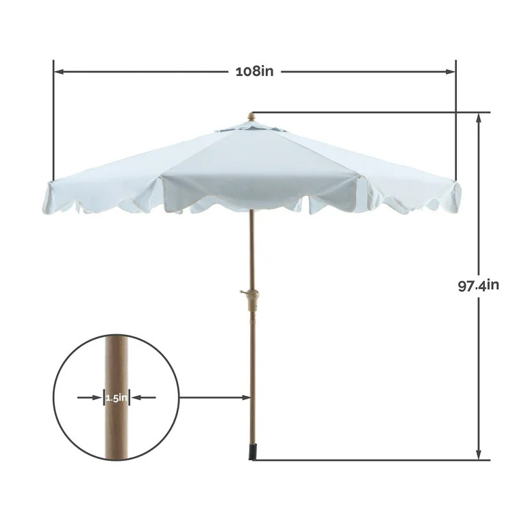 My Texas House 9ft Round Market Patio Umbrella, Blue | Walmart (US)