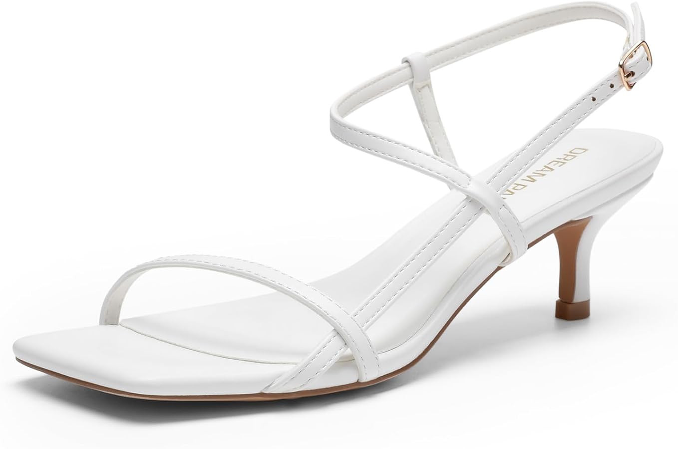 DREAM PAIRS Women's Low Kitten Heels Square Open Toe Ankle Strap Party Wedding Dressy 2.16 Inch 2... | Amazon (US)