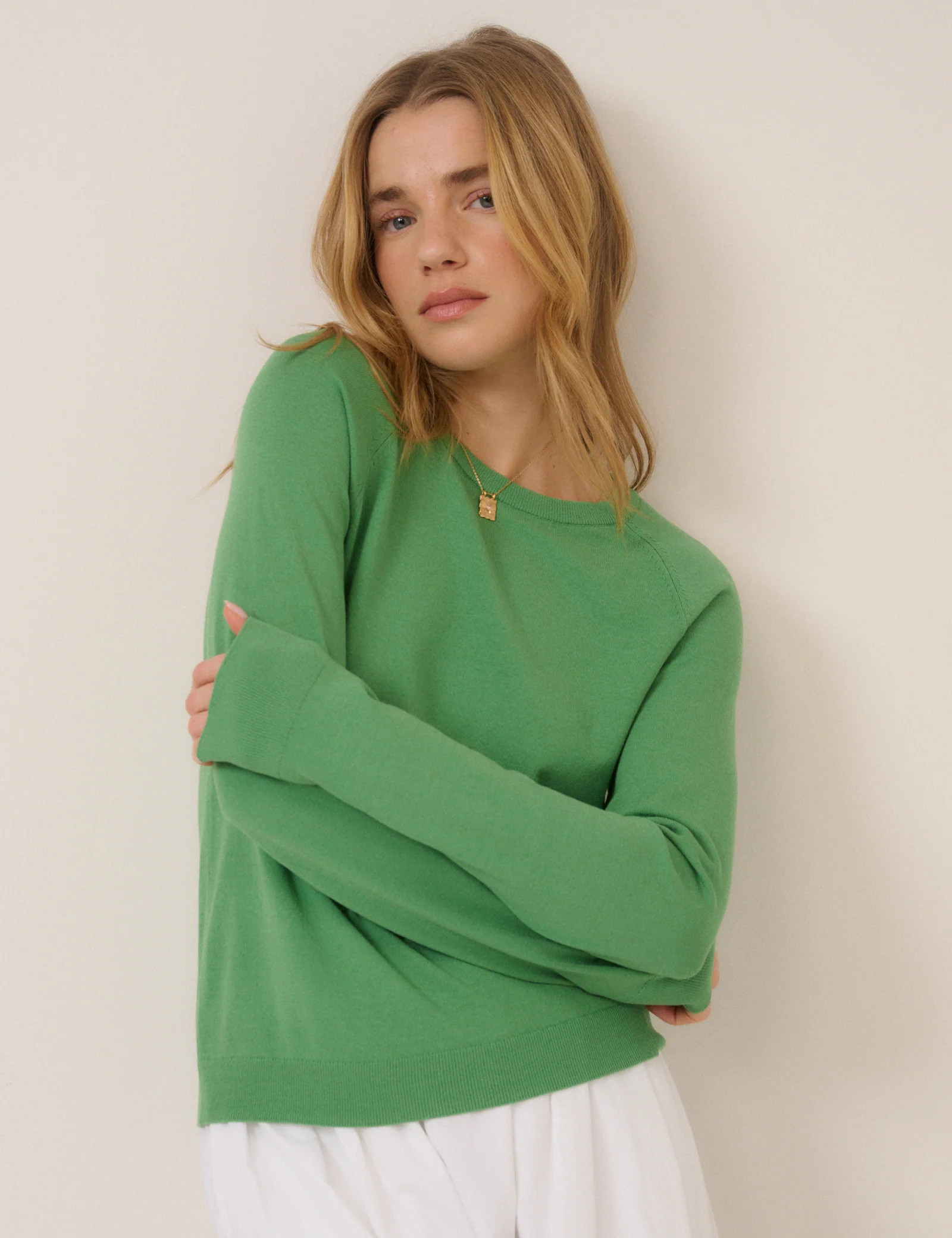 Green Crew Neck Jumper | Nobody's Child