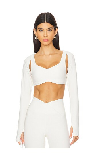 Stretch Shrug in Ivory | Revolve Clothing (Global)
