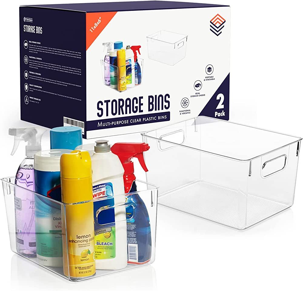 ClearSpace Plastic Storage Bins – Perfect Kitchen Organization or Pantry Fridge Organizer, and ... | Amazon (US)