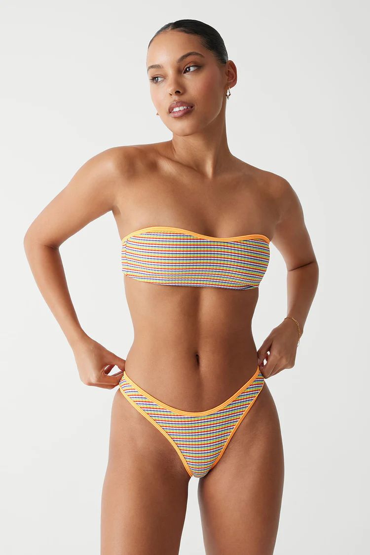 Rosabella Striped Bandeau Bikini Top | Frankies Bikinis